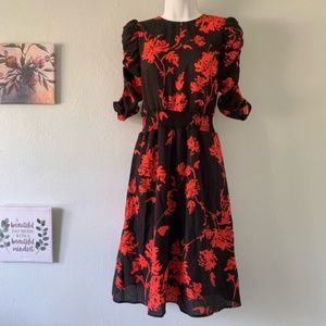 Who What Wear Puff sleeves Floral Print Dress